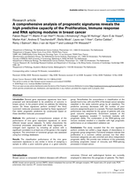 A comprehensive analysis of prognostic signatures reveals the high predictive capacity of the Proliferation, Immune response and RNA splicing modules in breast cancer