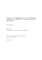 Theatre of the oppressed and the transformative practitioner: An aesthetic of presence, motivation and reflection