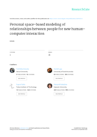 Personal Space-based modeling of relationships between people for new Human-Computer interaction