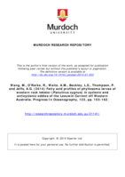 Fatty acid profiles of phyllosoma larvae of western rock lobster (Panulirus cygnus) in cyclonic and anticyclonic eddies of the Leeuwin Current off Western Australia