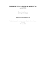The right to a fair trial: A critical analysis