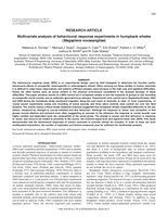 Multivariate analysis of behavioural response experiments in humpback whales (Megaptera novaeangliae)