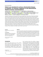 Patient care standards for primary mitochondrial disease in Australia: an Australian adaptation of the Mitochondrial Medicine Society recommendations