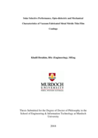 Solar selective performance, Opto-dielectric and mechanical characteristics of vacuum fabricated metal nitride thin film coatings