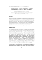 Predictors of women academics career progression: Evidence from Australia
