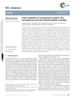 Green synthesis of mesoporous anatase TiO2 nanoparticles and their photocatalytic activities