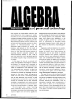Algebra and personal technology