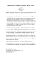 Phenomenological reflections on Hawking's mystery of being