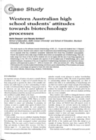 Western Australian high school students' attitudes towards biotechnology processes