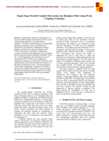 Single-stage parallel coupled microstrip line bandpass filter using weak coupling technique