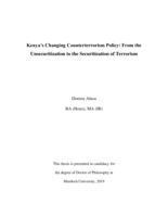 Kenya’s changing counterterrorism policy: From the unsecuritization to the securitization of terrorism