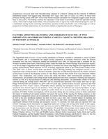 Factors affecting hatching and emergence success at two important Loggerhead Turtle (Caretta caretta) nesting beaches in Western Australia