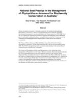National best practice in the management of Phytophthora cinnamomi for biodiversity conservation in Australia