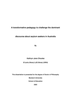 A transformative pedagogy to challenge the dominant discourse about asylum seekers in Australia