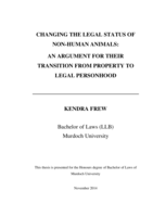 Changing the legal status of non-human animals: An argument for their transition from property to legal personhood
