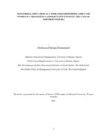 Non-formal education as a tool for empowering girls and women in a religiously conservative context: The case of northern Nigeria
