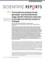 Transcriptome analyses reveal genotype- and developmental stage-specific molecular responses to drought and salinity stresses in chickpea