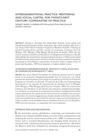 Intergenerational practice: Mentoring and social capital for twenty-first century communities of practice