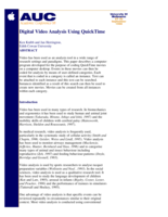 Digital video analysis using QuickTime