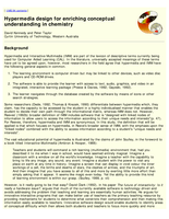 Hypermedia design for enriching conceptual understanding in chemistry