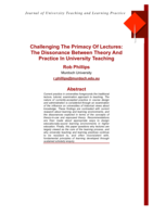 Challenging the primacy of lectures: The dissonance between theory and practice in university teaching