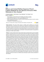 Efficacy and animal welfare impacts of novel capture methods for two species of invasive wild mammals in New Zealand