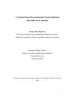 A national study of gastrointestinal parasites infecting dogs and cats in Australia