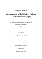 Measurement of Rail Safety Culture - An Australian Sample