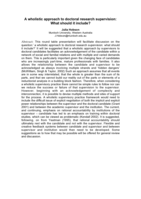 A wholistic approach to doctoral research supervision: What should it include?