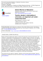 Teacher–student relationship at university: an important yet under-researched field