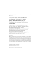Changes in brain transcripts related to alzheimer's disease in a model of HFE hemochromatosis are not consistent with increased alzheimer's disease risk