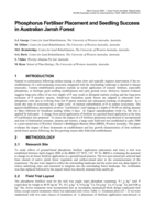 Phosphorus fertiliser placement and seedling success in Australian Jarrah Forest