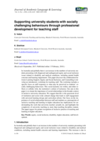 Supporting university students with socially challenging behaviours through professional development for teaching staff