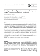 Modelling monthly runoff generation processes following land use changes: groundwater–surface runoff interactions