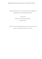 Adolescent extracurricular activity and levels of alcohol use in regional and metropolitan locations: The mediational role of peers.