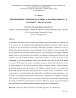 Does Sustainability Certification has an Impact on Agro-based Industries? A Case from Sri Lanka's Tea Sector