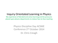 Inquiry Orientated Learning in Physics