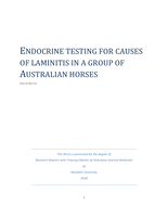 Endocrine testing for causes of laminitis in a group of Australian horses