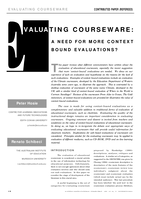 Evaluating courseware: A need for more context bound evaluations?