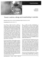 Trends in asthma, allergy and breastfeeding in Australia