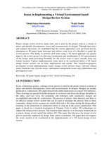 Issues in implementing a Virtual Environment based Design Review System