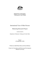 International year of older persons: Mentoring research project