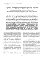 Growth of Geobacter sulfurreducens with acetate in syntrophic cooperation with hydrogen-oxidizing anaerobic partners