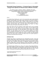 Renewable energy roadshow – A training project in renewable energy power systems for remote areas of Western Australia