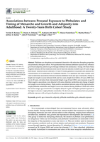 Associations between prenatal exposure to phthalates and timing of menarche and growth and adiposity into Adulthood: A Twenty-Years Birth Cohort Study