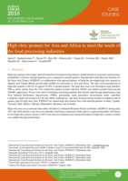 High oleic peanuts for Asia and Africa to meet the needs of the food processing industries
