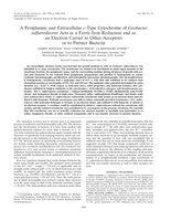 A periplasmic and extracellular c-type cytochrome of Geobacter sulfurreducens acts as a ferric iron reductase and as an electron carrier to other acceptors or to partner bacteria