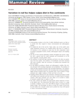 Variation in red fox Vulpes vulpes diet in five continents