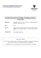 An integrated web GIS knowledge management system to enhance and promote knowledge on sustainable energy technologies