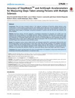 Accuracy of StepWatch™ and ActiGraph accelerometers for measuring steps taken among persons with multiple sclerosis